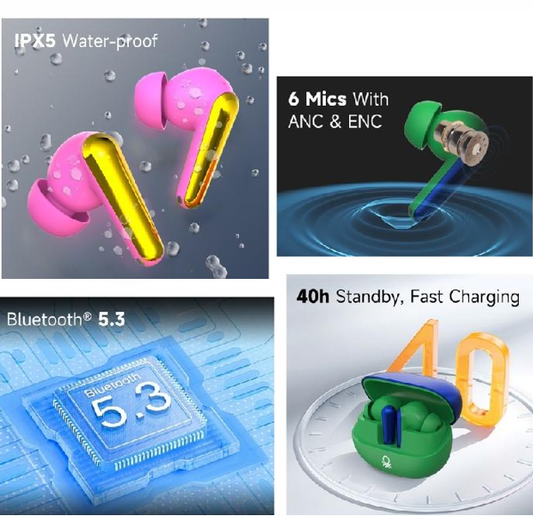 T14 Benetton Bluetooth Earbuds + Omni Port